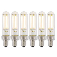 Westinghouse Lighting 5168020 4.5 (40-Watt Equivalent) T6 Dimmable Clear Filament, Candelabra Base (6 Pack) LED Light Bulbs, 6 Count (Pack of 6)