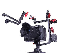 CAMKOO Universal Mirroless Camera L Bracket Camera Cage Mount, Swiel Arm for Monitor Vlogger with 1/4