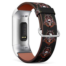 Load image into Gallery viewer, Replacement Leather Strap Printing Wristbands Compatible with Fitbit Charge 3 / Charge 3 SE - Military Sniper Skull
