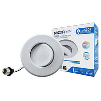 NICOR Lighting 5/6 inch LED Gimbal Downlight Retrofit Kit, 4000K White (DLG56-10-120-4K-WH)