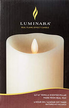 Load image into Gallery viewer, Luminara Moving Flame Flameless Pillar LED Candle, Vanilla Honey Scented Ivory - 5 In
