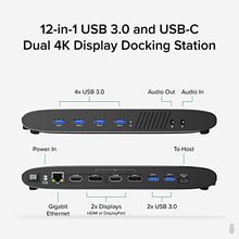Load image into Gallery viewer, Plugable Universal Laptop Docking Station, 4K Dual Monitor, DisplayPort or HDMI, Windows Mac or ChromeOS Laptops, USB-C or USB 3.0, Adds 2 Displays, Ethernet, Audio, 6 USB Ports
