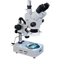 OMAX 3.5X-90X Trinocular Table Stand Stereo Microscope with Dual Illumination System and Additional 54 LED Ring Light