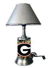 Load image into Gallery viewer, Table Lamp with Shade, a camulflage Plate Rolled in on The lamp Base, GeBu
