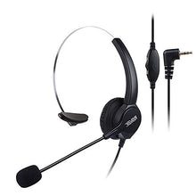 Load image into Gallery viewer, AGPtEK 2.5mm Monaural Headset for Desk Phones, 6FT Hands-Free Noise Cancelling Headphone with Mic, Microphone, Comfort Fit Headband for Office Phones
