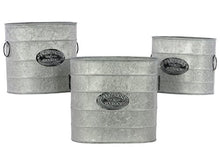 Load image into Gallery viewer, Urban Trends 31410 Metal Bucket with Metal Handles, Galvanized Zinc, Set of 3
