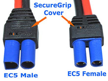 Load image into Gallery viewer, EC5 Male Connector to EC5 Female Connector with SecureGrip Cover and Silicone Rubber Insulated 10AWG Wires DC Power Cable
