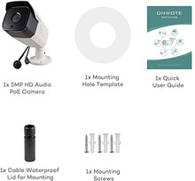 Load image into Gallery viewer, ONWOTE 5MP Super HD PoE IP Security Camera with Audio, Smart AI Human Detection, 2592x 1944 5 Megapixels, Indoor/Outdoor, 100ft IR, IP66, Add on Camera to PoE NVR or Switch
