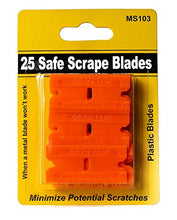 Load image into Gallery viewer, 25 Plastic Double Edged Razor Blades with Titan Razor Scraper - Mini Scraper Combo
