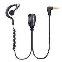 COMMIXC 2-Pack Walkie Talkie Earpiece with Mic, 2.5mm 1-Pin G-Shape Walkie Talkie Headset with PTT, ONLY Compatible with Motorola Talkabout Two-Way Radios