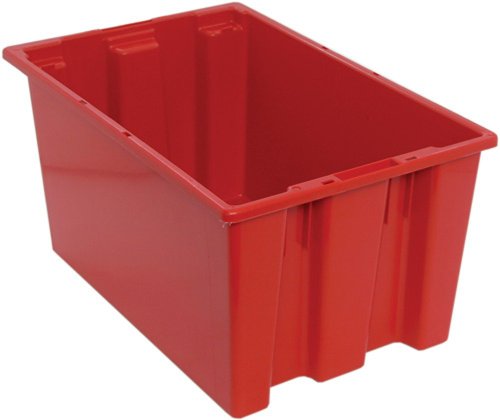 Quantum SNT240RD 23-1/2-Inch by 15-1/2-Inch by 12-Inch Stack and Nest Tote, Red, 3-Pack