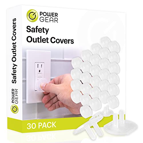 Power Gear Plastic Outlet Covers, Shock Prevention, Child Safe, Easy Install, UL Listed, Clear, 51175, 30 Count
