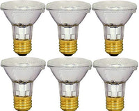 Pack Of 6 39PAR20/FL 120V - 39 Watt High Output 50W Replacement (50Par20) PAR20 Narrow Flood - 120 Volt Halogen Light Bulbs for Indoor Recessed Can, Range Hood and Outdoor, E26 Base, 2700K Warm White