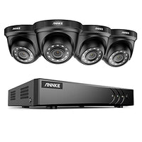 ANNKE H.265+ 8CH Home Security Camera System, 5-in-1 DVR Recorder and (4) 1080P CCTV Turret Cameras with 100 ft Night Vision, IP66 Weatherproof for Indoor & Outdoor, Email Alert, No Hard Drive - E200