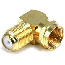 Load image into Gallery viewer, yan 90 Degree Right Angle Gold Plated F RG59 RG6 Coaxial Coax Connector Adapter
