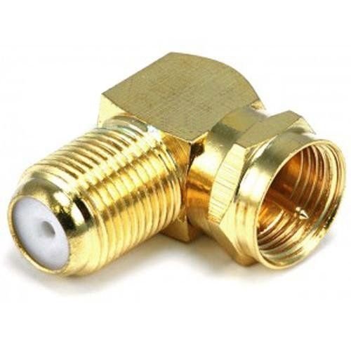 yan 90 Degree Right Angle Gold Plated F RG59 RG6 Coaxial Coax Connector Adapter