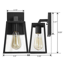 Load image into Gallery viewer, Emliviar Outdoor Wall Mounted Light Single Light Exterior Wall Sconce Lantern, Black Finish Lamp with Clear Bevel Glass, OS-1803AW1
