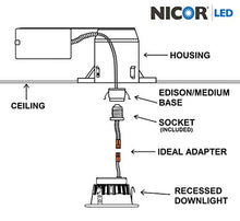 Load image into Gallery viewer, NICOR Lighting 3 inch White Dimmable LED Recessed Downlight 4000K (DLR3-10-120-4K-WH-BF)
