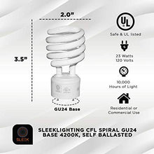 Load image into Gallery viewer, SleekLighting - GU24 23Watt 2 Prong Light Bulbs- UL approved-120v 60Hz - Mini Twist Lock Spiral -Self Ballasted CFL Fluorescent Bulbs- 4200K 1600lm Cool White 4pack (100 Watt Equivalent)
