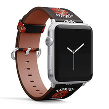 Load image into Gallery viewer, S-Type iWatch Leather Strap Printing Wristbands for Apple Watch 4/3/2/1 Sport Series (38mm) - Tokyo Japan Inspiration Koi Fish Illustration Design
