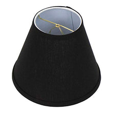 Load image into Gallery viewer, FenchelShades.com Lampshade 5&quot; Top Diameter x 10&quot; Bottom Diameter x 8&quot; Slant Height with Clip-On Attachment for Standard Edison-Style Lightbulb (Designer Linen Black)
