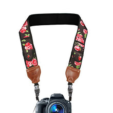 Load image into Gallery viewer, USA GEAR TrueSHOT Camera Strap with Floral Neoprene Pattern , Accessory Pockets and Quick Release Buckles - Compatible With Canon , Nikon , Sony and More DSLR , Mirrorless , Instant Cameras
