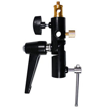 Load image into Gallery viewer, Julius Studio, Flash Light Stand Shoe Mount Bracket with Umbrella Reflector Holder &amp; 1/4&quot; Male Screw Adapter Thread &amp; 1/4&quot; 3/8&quot; Female Screw Adapter Thread Brass, Photography Studio, JSAG281
