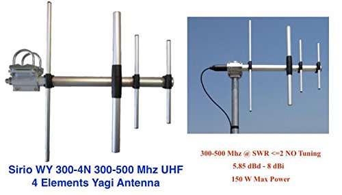 Sirio WY300-4N 300-500Mhz 4 Elements UHF Yagi Antenna