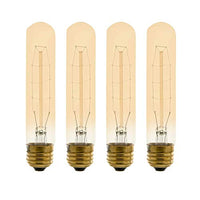 T9 Vintage Incandescent Amber Filament Bulb, Radio Tube, Edison Style, 60W, 200 Lumens, E26 Medium Base, Dimmable (4 Pack)
