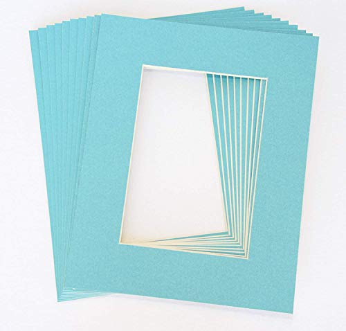 topseller100, Pack of 25 sets of 8x10 LIGHT BLUE Picture Mats Mattes Matting for 5x7 Photo + Backing + Bags