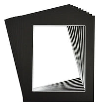 Load image into Gallery viewer, Golden State Art, Acid Free, Pack of 10 Black Pre-Cut 11x14 Picture Mat for 8.5x11 Photo with White Core High Premier Bevel Cut Mattes
