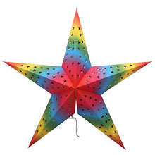 Load image into Gallery viewer, Decorative Star Lamp Lantern Foldable Paper Christmas Festive Multicolor Hanging Piece 22&quot; Dia
