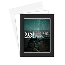 Load image into Gallery viewer, Pack of 25 11x14 Black Picture Mats Mattes with White Core Bevel Cut for 8x10 Photo +Backing +Bags
