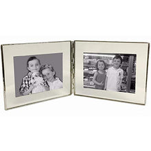 Load image into Gallery viewer, SILVER Clear Glass Float Frame 7x5.50/6x4 Hinged Double by Bedford Downing - 4x6

