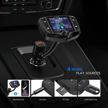 Load image into Gallery viewer, Nulaxy Bluetooth FM Transmitter, Wireless Radio Adapter Hands-Free Car Kit with 1.8 Inch Display, QC 3.0 &amp; 5V/2.4A, USB Drive &amp; SD Card Aux in &amp; Out
