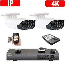 Load image into Gallery viewer, 8Channel 4K H.265 NVR 2592x1920P 5MP PoE IP (8) Bullet 2.8-12mm Varifoval Zoom Lens Security Camera System 42IR 2TB CCTV Hard Drive
