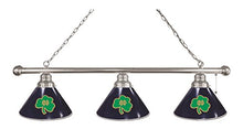 Load image into Gallery viewer, Holland Bar Stool Notre Dame (Shamrock) 3 Shade Billiard Light with Chrome Fixture
