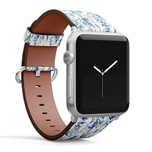 Load image into Gallery viewer, S-Type iWatch Leather Strap Printing Wristbands for Apple Watch 4/3/2/1 Sport Series (38mm) - Wildflower Lavender Flower Pattern in a Watercolor Style
