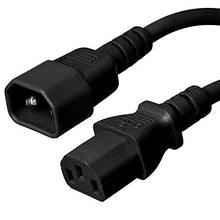 Load image into Gallery viewer, 6 Feet (2 Meters) 18AWG Computer Monitor Power Extension Cord C13 to C14 Power Cable 6ft (2M) Computer to PDU 10 Amp Power Extension Cord ED70845
