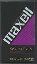 Load image into Gallery viewer, Maxell HGX-Gold T-120 6 Hour Premium High Grade Blank VHS Tape
