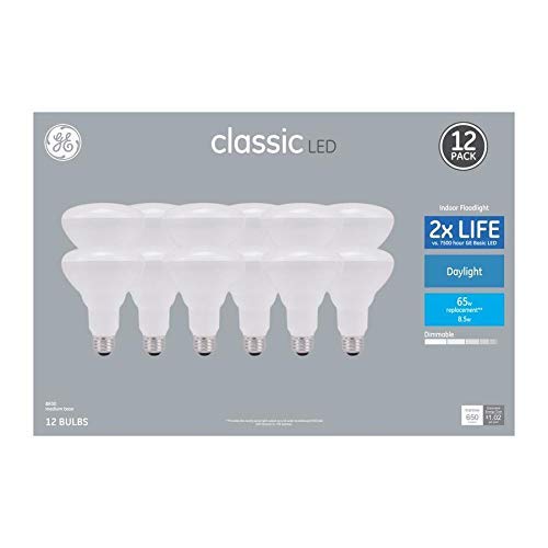 GE Classic 12-Pack 65 W Equivalent Dimmable Daylight R30 LED Light Fixture Light Bulbs