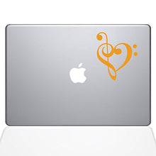 Load image into Gallery viewer, The Decal Guru 1947-MAC-15X-SY Music Heart Decal Vinyl Sticker, Yellow, 15&quot; MacBook Pro (2016 &amp; Newer)
