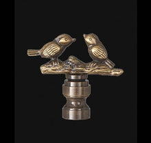 Load image into Gallery viewer, B&amp;P Lamp Two Birds Cast Metal with Antique Brass Finish, Tap 1/4-27
