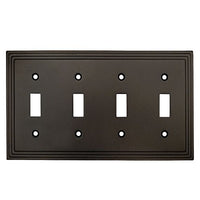 Cosmas 25045-ORB Oil Rubbed Bronze Quadruple Toggle Switchplate Wall Switch Plate Cover