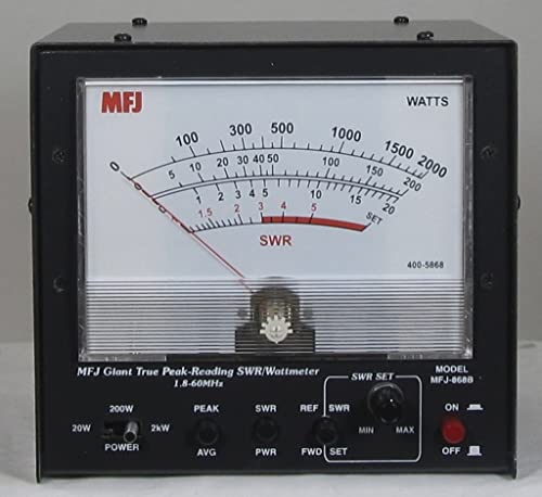 MFJ-868B MFJ868 MFJ-868 Original MFJ World's Largest HF + 6M Peak Reading SWR/Watt Meter (20/200/2000W)