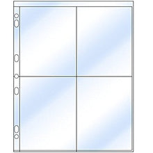 Load image into Gallery viewer, Clear File - Photo Page for 3-Ring Binders - Archival-Plus Safe Plastic - Four 4&quot; x 5&quot; pockets - Holds eight photos - 25 Pack 340025B #34B
