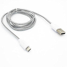 Load image into Gallery viewer, White Braided 6ft Long USB Cable Rapid Charge Wire Sync Micro-USB Data Sync Cord Supports Fast Charging for BLU R1 HD - Motorola G4 Plus
