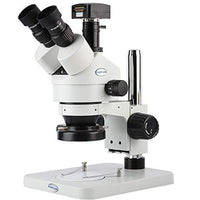 KOPPACE Trinocular Stereo Zoom Microscope,WF10X/20 Eyepieces, 3.5X-90X Magnification,USB 2.0 5MP Microscope Camera,144 LED Ring Light,Provide Professional Image Measurement Software