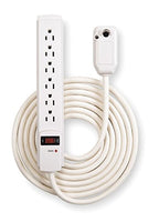 Surge Protector Strip, 6 Outlet, White