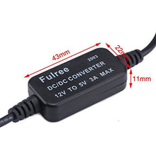 Load image into Gallery viewer, HOMREE DC/DC 8-22V 12V to 5V/3A Power Buck Converter Step-down Voltage Transformer Module with Mini USB Connectors Adapter
